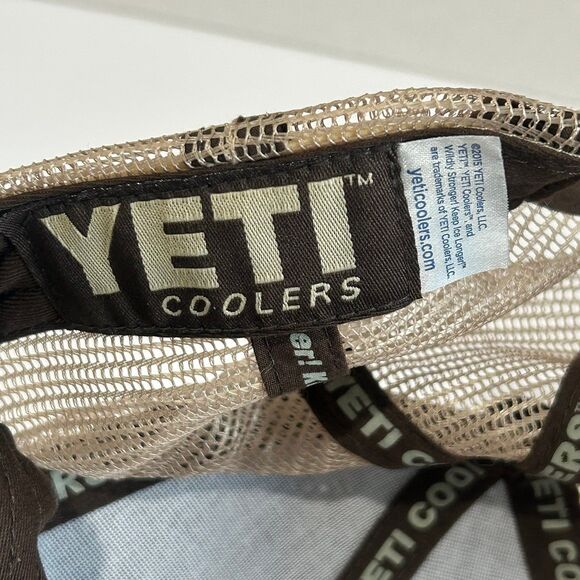 Yeti Coolers Hat Cap Color Brown Tan Snapback Truckers Breathable Cap - Picture 10 of 12